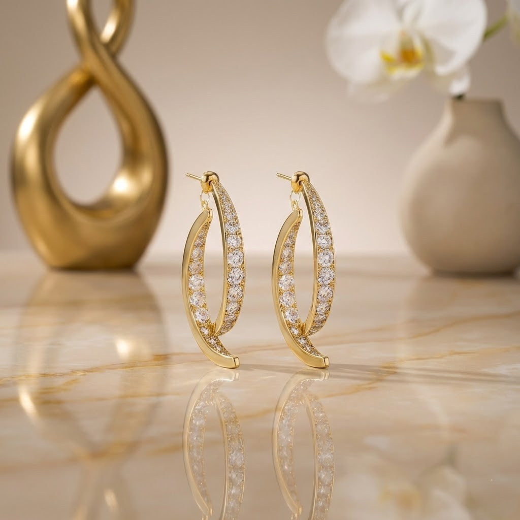 Pendientes Cross Elegance de Zircón y Plata 925