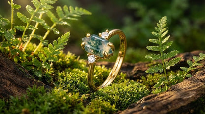 Anillo Aqua Flora Agate