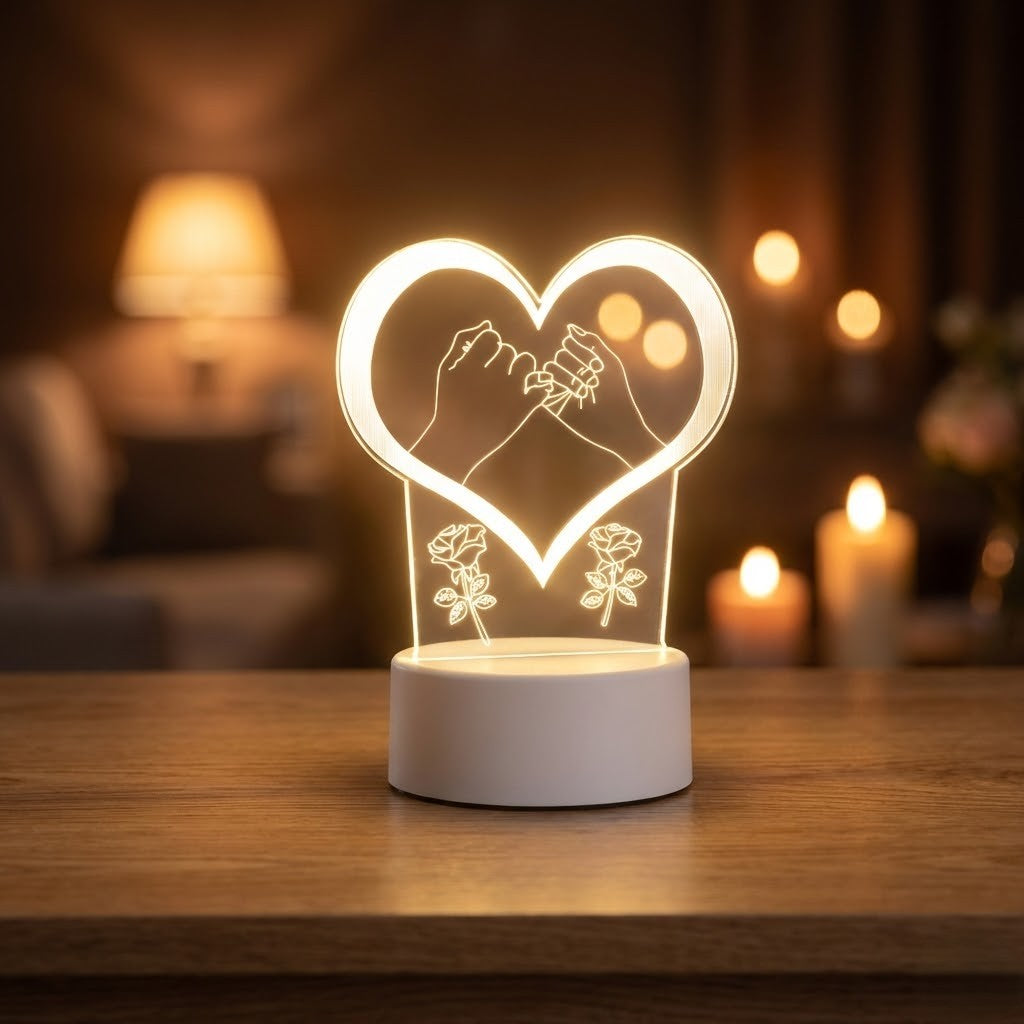 Lámpara Aura 3D Essence of Love con Grabado Láser