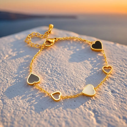 Pulsera Hearts Duo 18K Santorini Edition