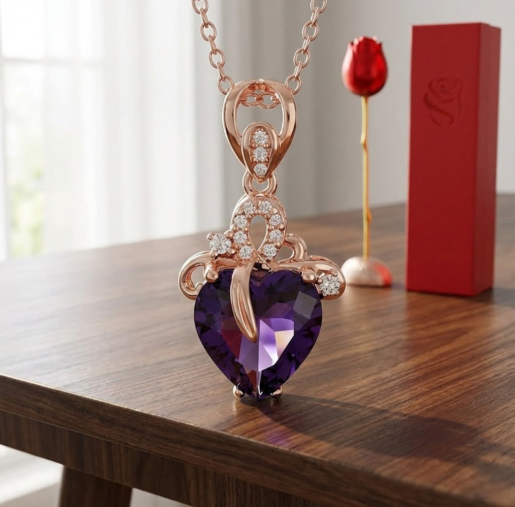 Collar Rosa del Amor Eterno Zirconia Rombo Elite Edition